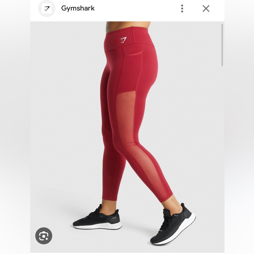 Burgundy/red Gymshark Training Mesh Pocket Leggings